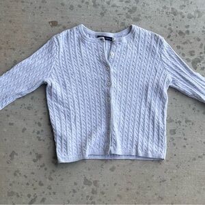 Brandy Melville Light Gray Cable Knit Cardigan